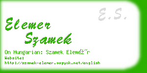 elemer szamek business card